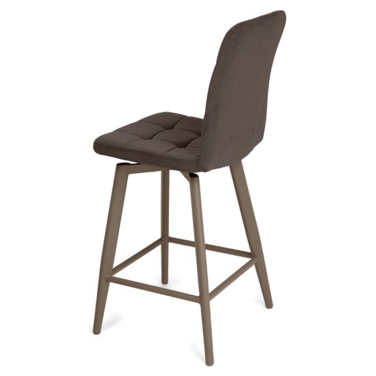 Стул полубарный бежевый из велюра (арт 35359) Фото 3