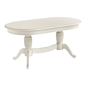 Стол обеденный раздвижной овальный белый в классическом стиле (арт 4880) - Фото 2