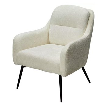 Полукресло на металлокаркасе мягкое с подлокотниками белое (арт 33947) - Фото 2