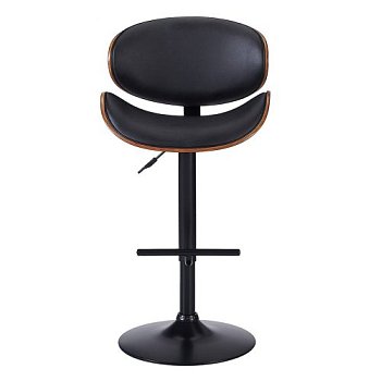 Стул барный мягкий черный из экокожи крутящийся (арт 31292) - Фото 2