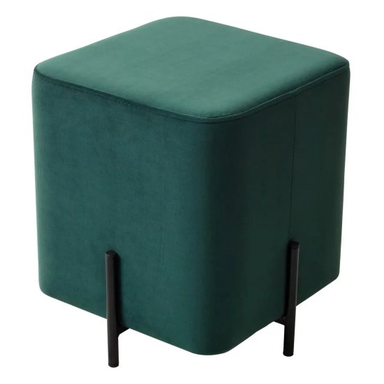Пуфик мягкий зеленый из велюра (арт 15845) Фото 1