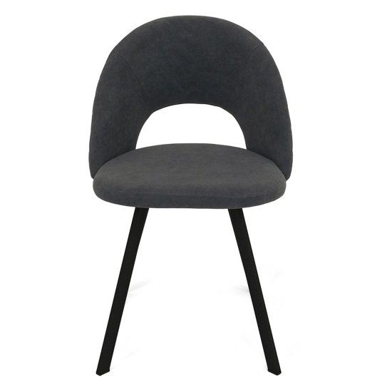 Стул с черными ножками серый из велюра (арт 21729) Фото 2
