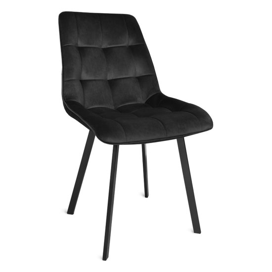 Стул на металлическом каркасе мягкий черный современный (арт 29253) Фото 1