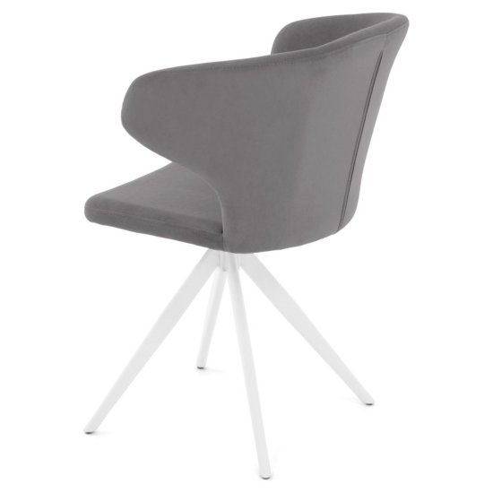 Стул на металлокаркасе мягкий серый из велюра (арт 35586) Фото 3