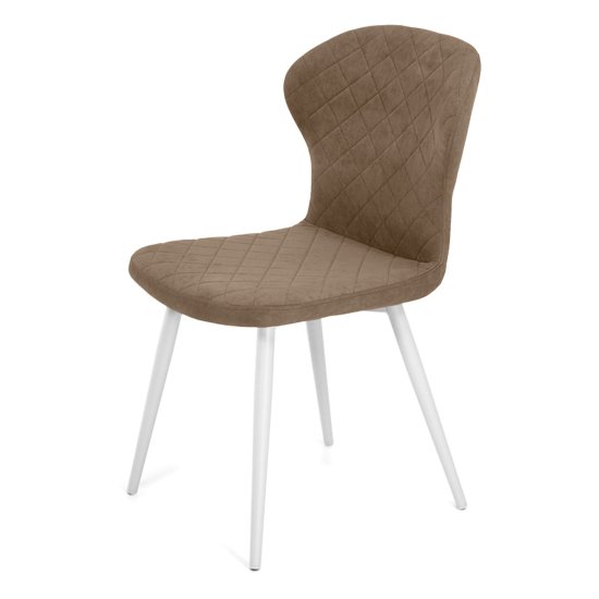 Стул ножки белые бежевый из велюра (арт 19261) Фото 1