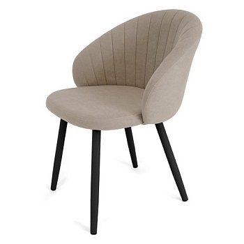 Стул с мягкой обивкой бежевый из велюра (арт 23217) - Фото 2