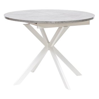 Стол кухонный раскладной круглый белый на одной ножке (арт 16006) - Фото 2