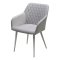 Стул-кресло на металлокаркасе серый с обивкой из велюра (арт 33449)