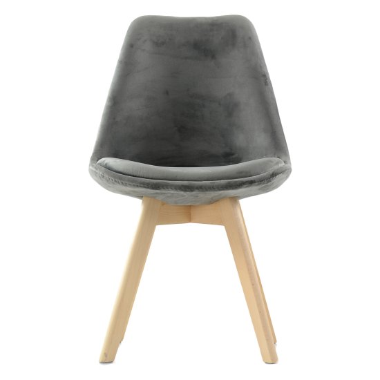 Стул с мягким сидением серый из велюра (арт 11896) Фото 2