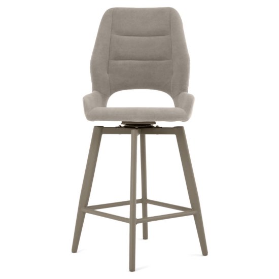 Полубарный стул на металлокаркасе мягкий бежевый (арт 35536) Фото 7