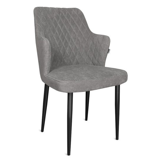 Стул на металлокаркасе с мягкой обивкой серый (арт 29446) Фото 1