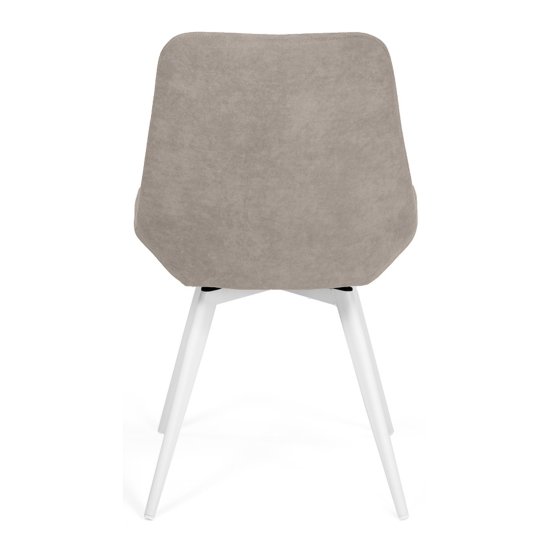 Стул мягкий слоновая кость из велюра (арт 13589) Фото 6