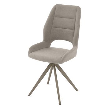 Стул на металлокаркасе бежевый из велюра (арт 35460) - Фото 2