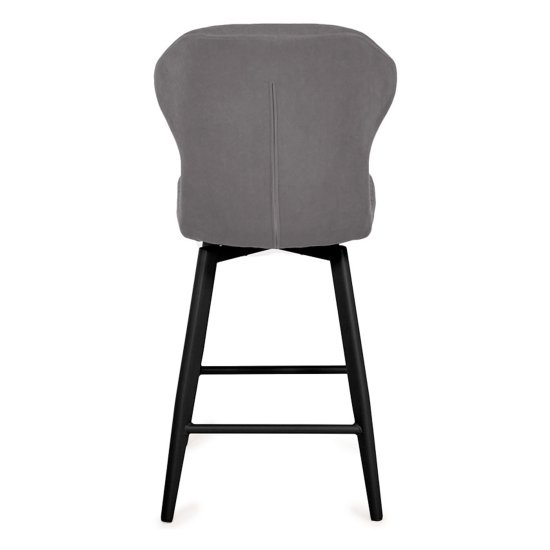 Барный стул серый из велюра современный (арт 34159) Фото 6