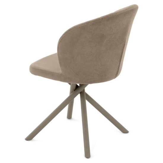 Стул мягкий кремовый из велюра (арт 35331) Фото 2