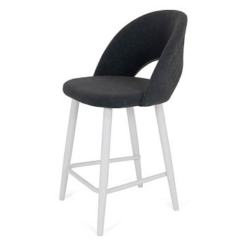 Полубарный стул серый из велюра (арт 21887) - Фото 2