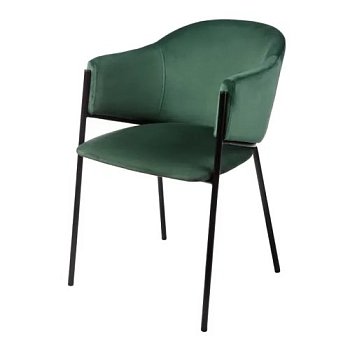 Стул мягкий с подлокотниками зеленый из велюра (арт 32597) - Фото 2