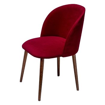 Стул кухонный с мягкой обивкой красный велюровый (арт 27462) - Фото 2