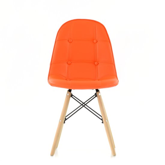 Стул для кухни деревянный мягкий оранжевый eames (арт 6041) Фото 2
