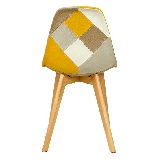 Стул интерьерный мягкий желтый patchwork (арт 31588) Фото 3