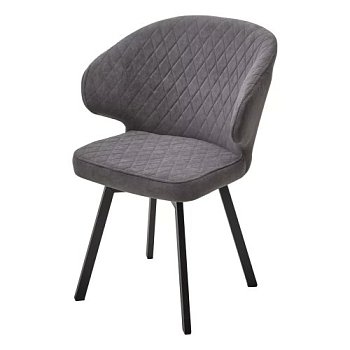 Стул кухонный на каркасе из металла с мягким сидением серый (арт 33656) - Фото 2