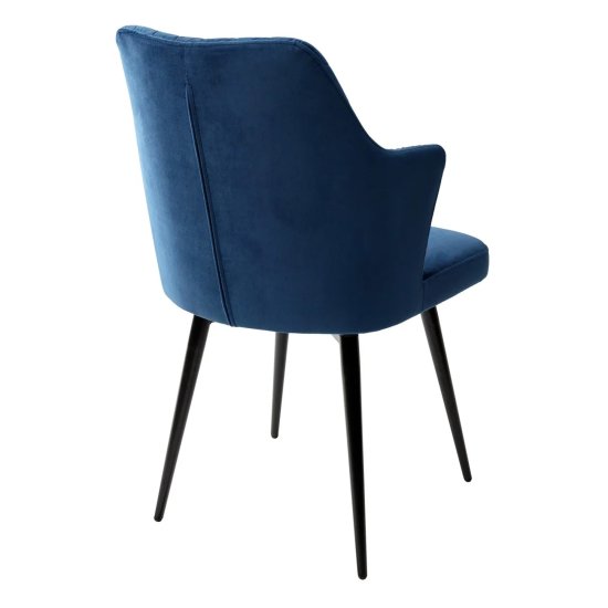 Стул для кухни мягкий синий из велюра (арт 23861) Фото 4