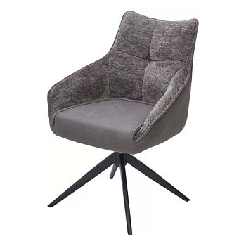 Полукресло на металлическом каркасе серое (арт 33921) - Фото 2