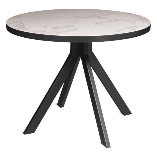 Стол раскладной круглый керамический на одной ножке (арт 35008) Фото 1