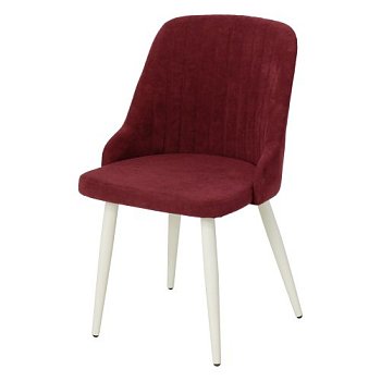 Стул с белыми ножками красный с обивкой из велюра (арт 24553) - Фото 2