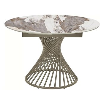 Стол раскладной круглый керамический D-120(+30+30) см (арт 34089) - Фото 2