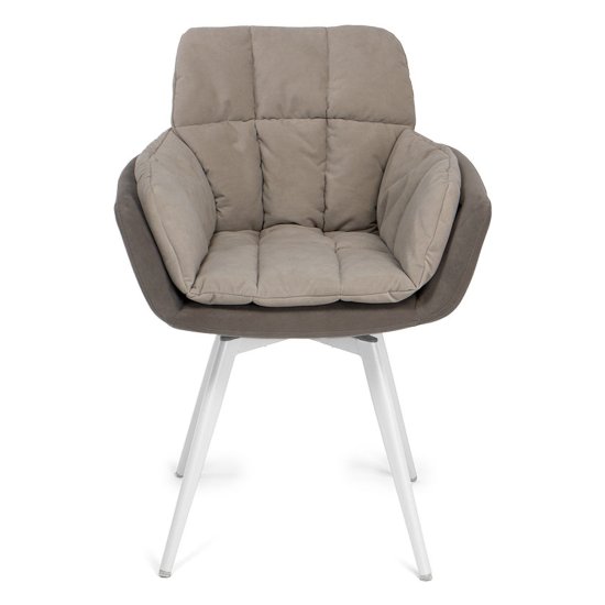 Стул на металлокаркасе мягкий слоновая кость современный (арт 33633) Фото 5