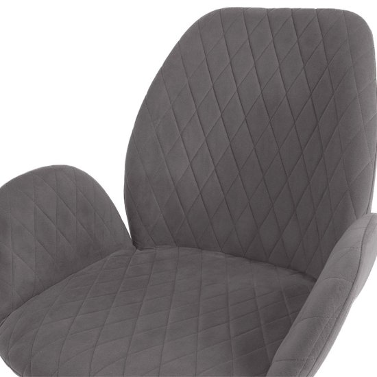 Барный стул мягкий серый из велюра (арт 33589) Фото 8