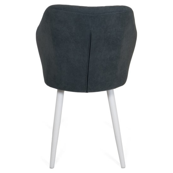 Стул на металлокаркасе мягкий серый из велюра (арт 25957) Фото 5