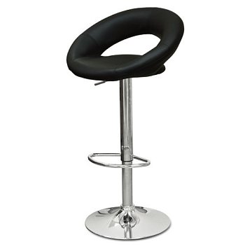 Барный стул металлический мягкий черный из экокожи регулируемый (арт 5613) - Фото 2