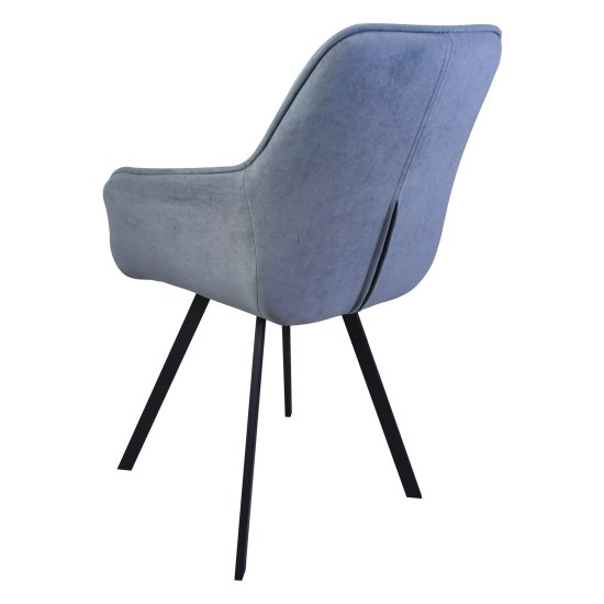 Полукресло на металлокаркасе мягкое с подлокотниками серое (арт 32749) Фото 3