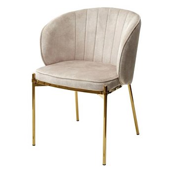 Стул дизайнерский мягкий слоновая кость из велюра (арт 30759) - Фото 2