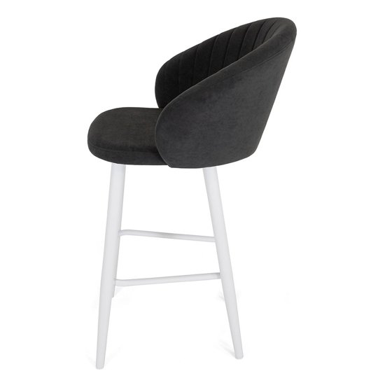 Стул барный на металлокаркасе коричневый велюровый (арт 25419) Фото 3