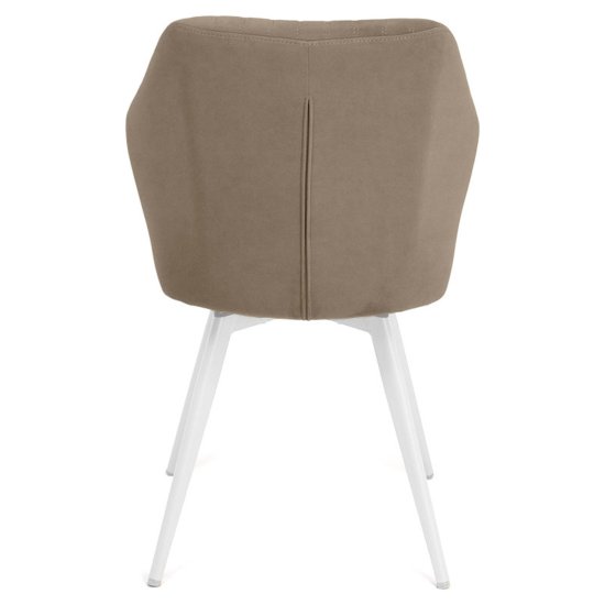 Стул на металлокаркасе мягкий бежевый из велюра (арт 25784) Фото 6