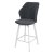 Стул барный мягкий серый велюровый (арт 35428)