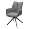 Стул-кресло на металлокаркасе мягкий с подлокотниками серый (арт 33928)