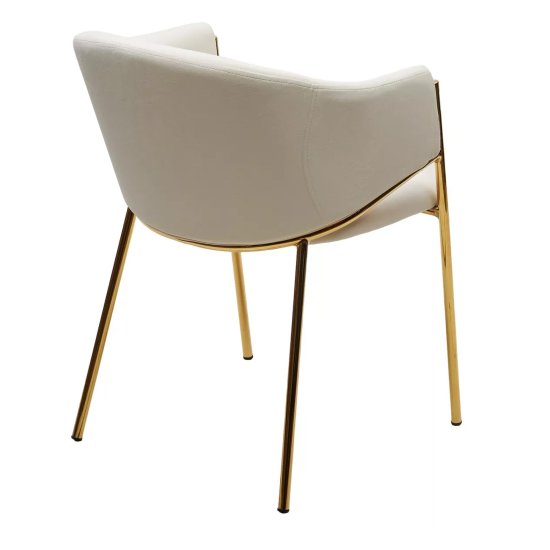 Стул-кресло дизайнерский бежевый велюровый (арт 33456) Фото 2