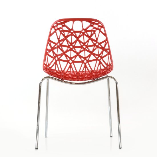 Стул металлический хромированный красный (арт 6615) Фото 3