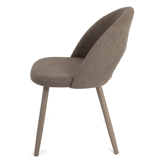 Стул с мягким сидением бежевый велюровый современный (арт 21631) Фото 4