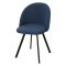 Стул на металлокаркасе мягкий синий с обивкой из велюра (арт 21243)