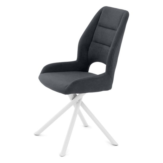 Стул с белыми ножками мягкий серый велюровый (арт 35453) Фото 4