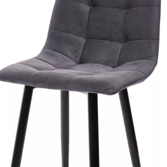 Стул полубарный на металлокаркасе серый из велюра (арт 34993) Фото 3