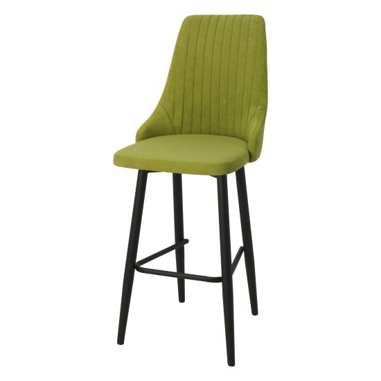 Барный стул мягкий зеленый из велюра современный (арт 23097) Фото 1