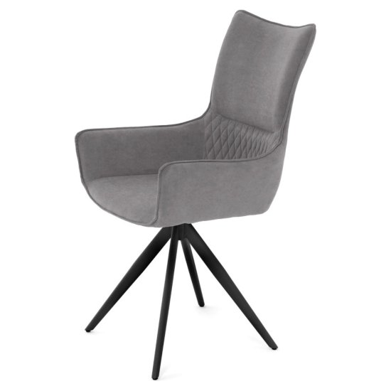Стул дизайнерский на металлокаркасе с подлокотниками серый (арт 35575) Фото 8