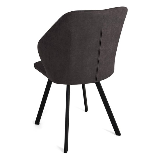 Стул с мягким сидением серый из велюра (арт 26045) Фото 5