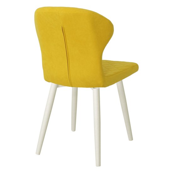 Стул с металлическими ножками мягкий желтый (арт 19343) Фото 2
